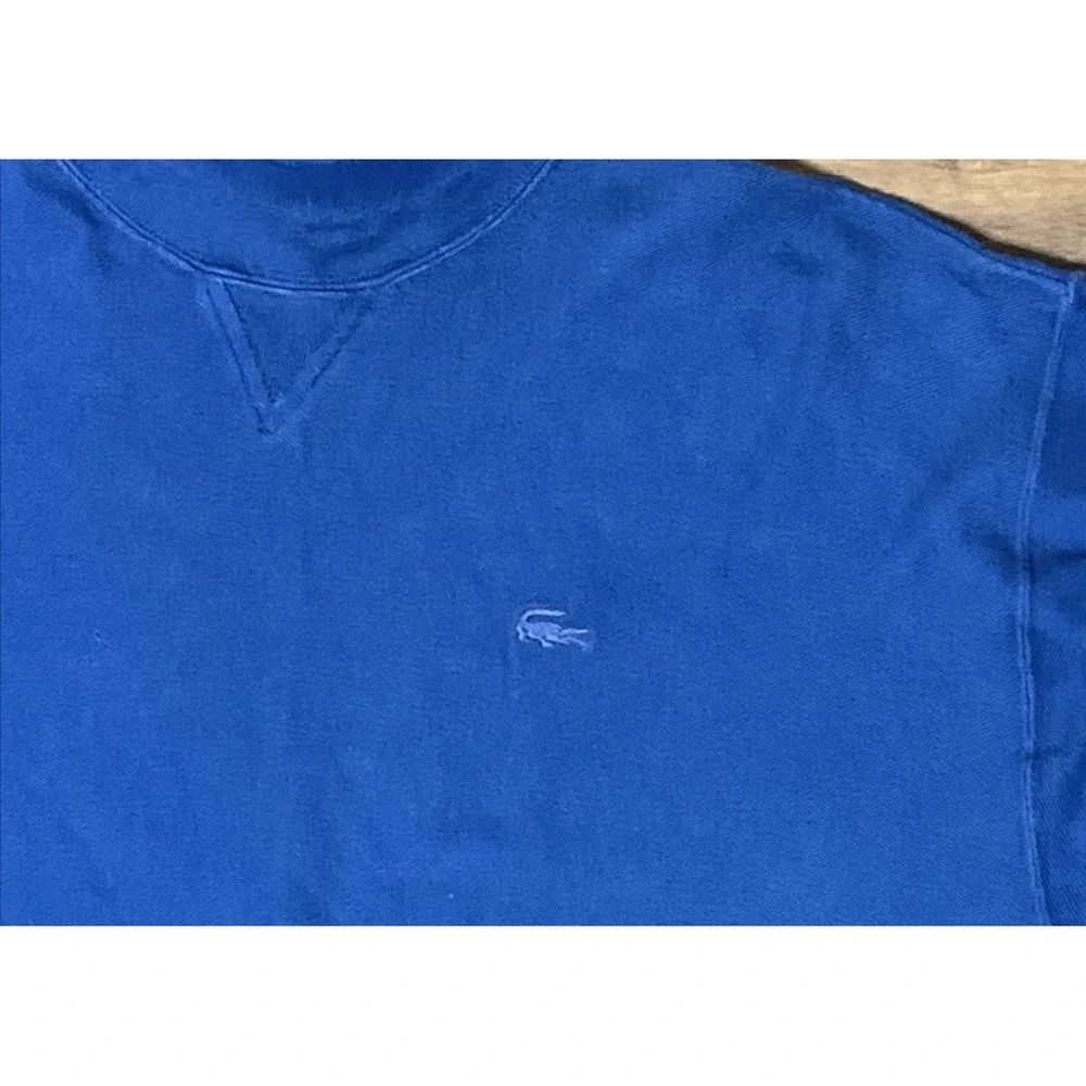 Vintage Izod Lacoste Turtleneck Sweater Mens L Blue 70s Preppy 100% Cotton